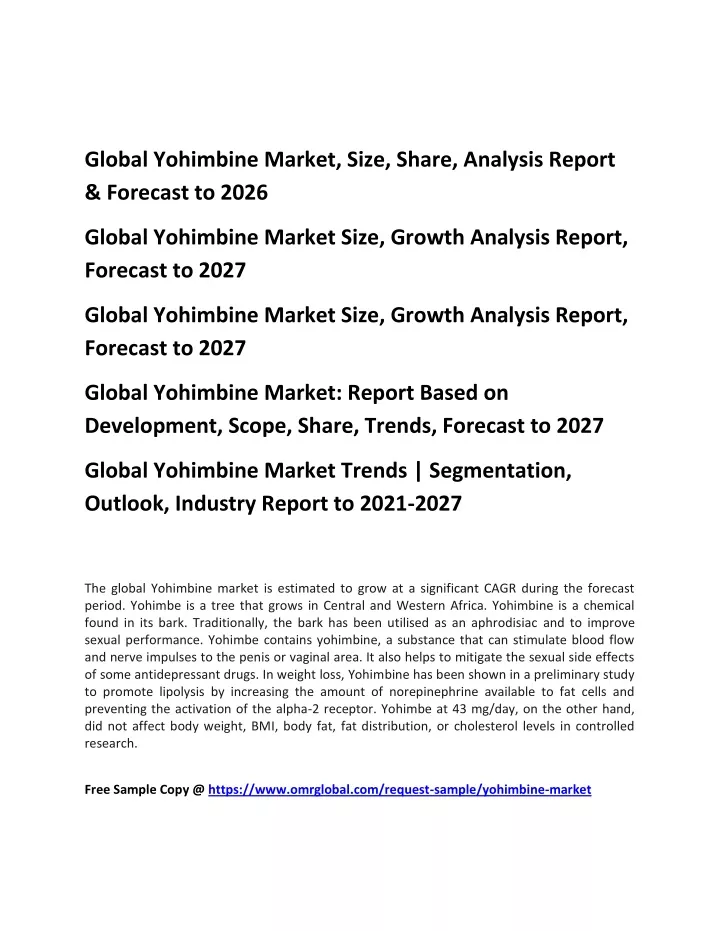 global yohimbine market size share analysis