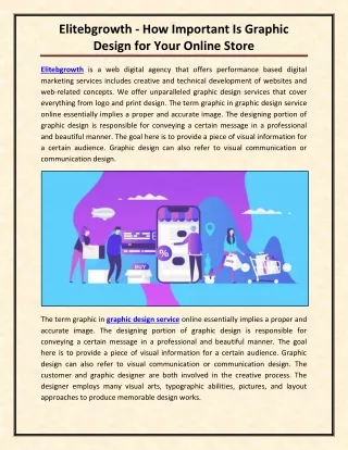 Elitebgrowth - How Important Is Graphic Design for Your Online Store