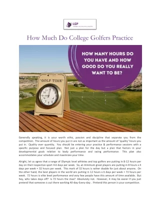 How much do college golfers practice