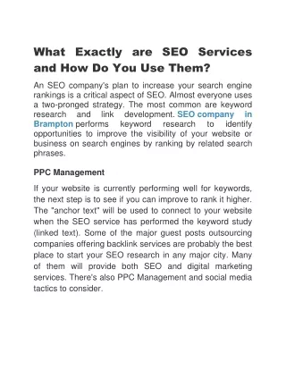 What Exactly are SEO Services and How Do You Use Them