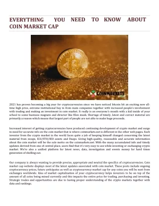 More knowledge about coin market