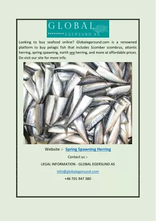 Spring Spawning Herring | Globalegersund.com