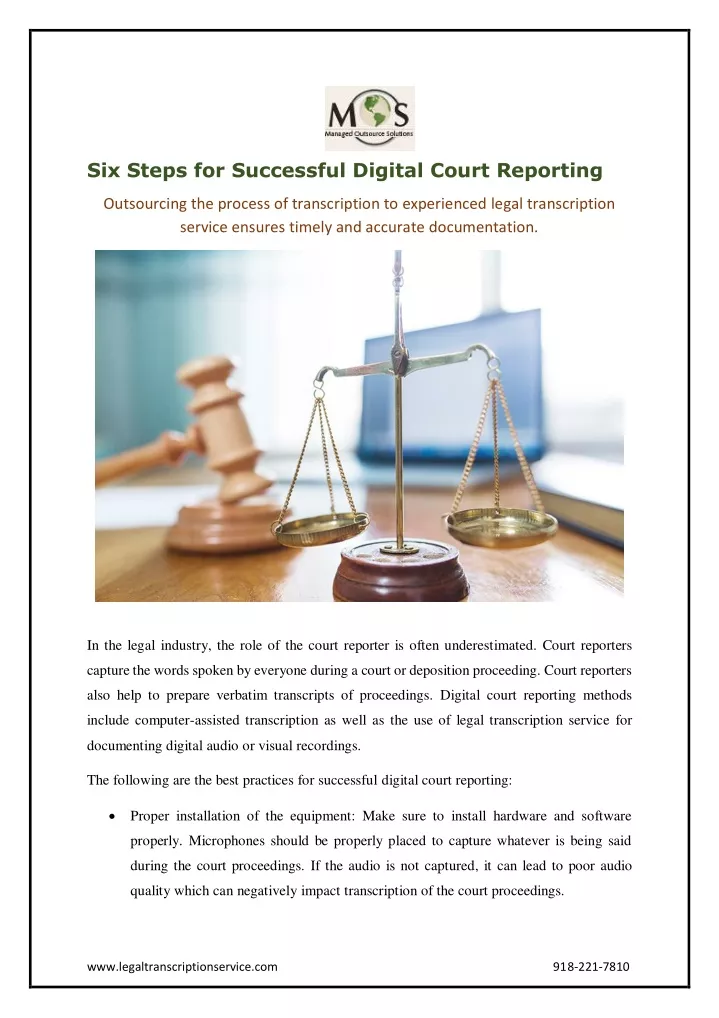 six steps for successful digital court reporting