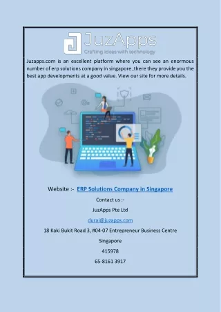 ERP Solutions Company in Singapore |Juzapps.com