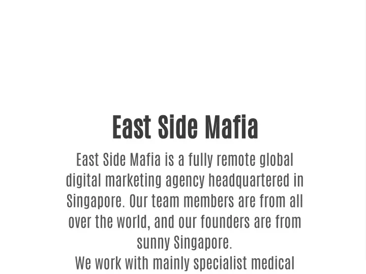 east side mafia east side mafia is a fully remote