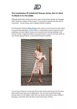 the constitution of unfold girl dresses varies