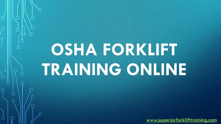 osha forklift training online