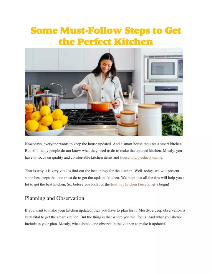 some must follow steps to get the perfect kitchen