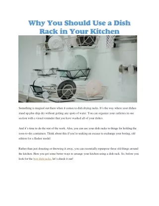why you should use a dish rack in your kitchen
