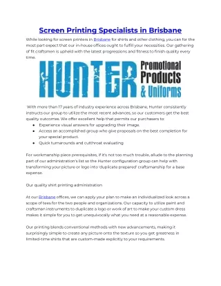screen printing specialists in brisbane