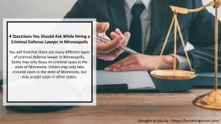 4 Questions You Should Ask While Hiring a Criminal Defense Lawyer in Minneapolis