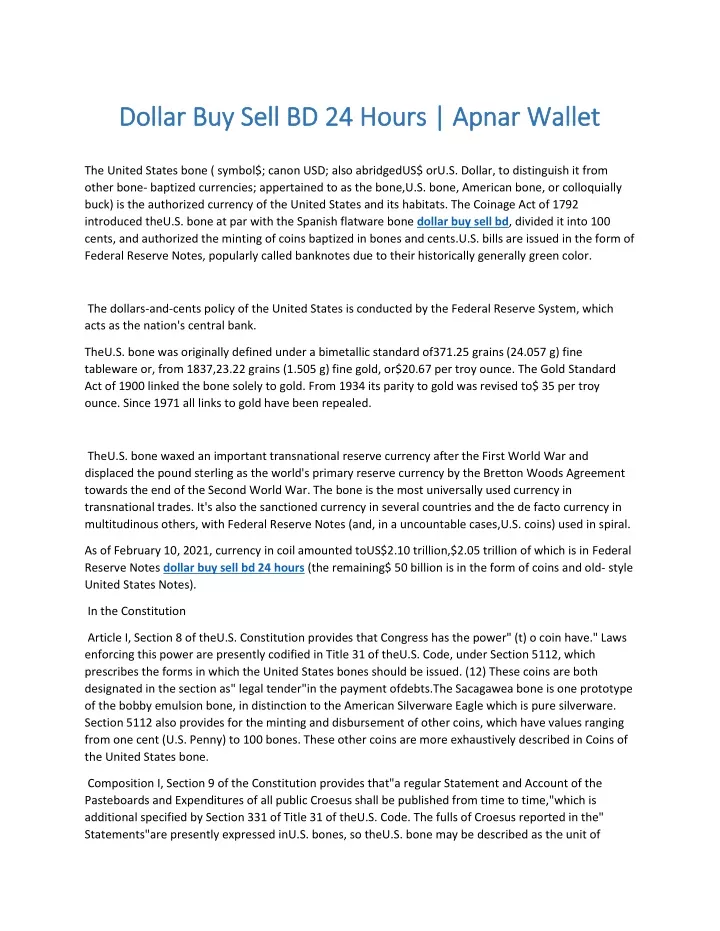 dollar buy sell bd 24 hours apnar wallet dollar