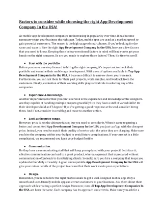 factors to consider while choosing the right