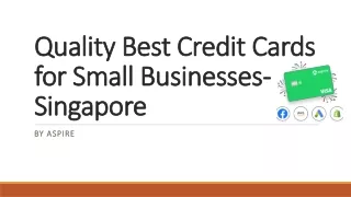 Effective Best Credit Cards for Small Businesses-Singapore Aspire