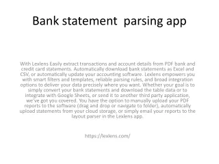 bank statement parsing app