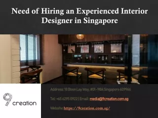 Need of Hiring an Experienced Interior Designer in Singapore