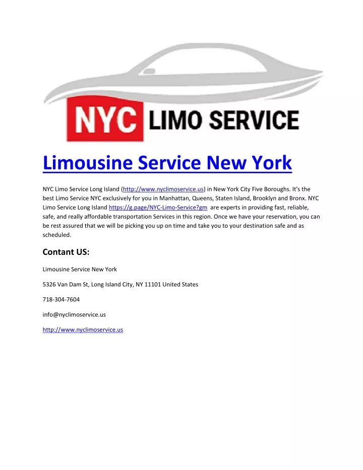 limousine service new york