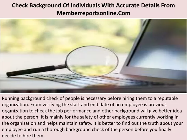 check background of individuals with accurate details from memberreportsonline com