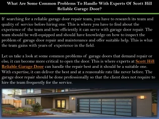 what are some common problems to handle with
