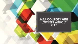 mba colleges with low fees without cat
