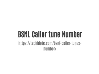 BSNL Callertune Number