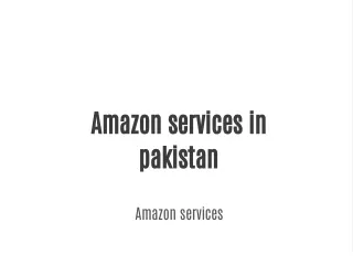 amazon services in pakistan