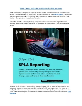 main things included in microsoft spla services