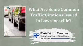 What Are Some Common Traffic Citations Issued In Lawrenceville?