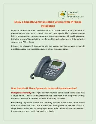 enjoy a smooth communication system with ip phone