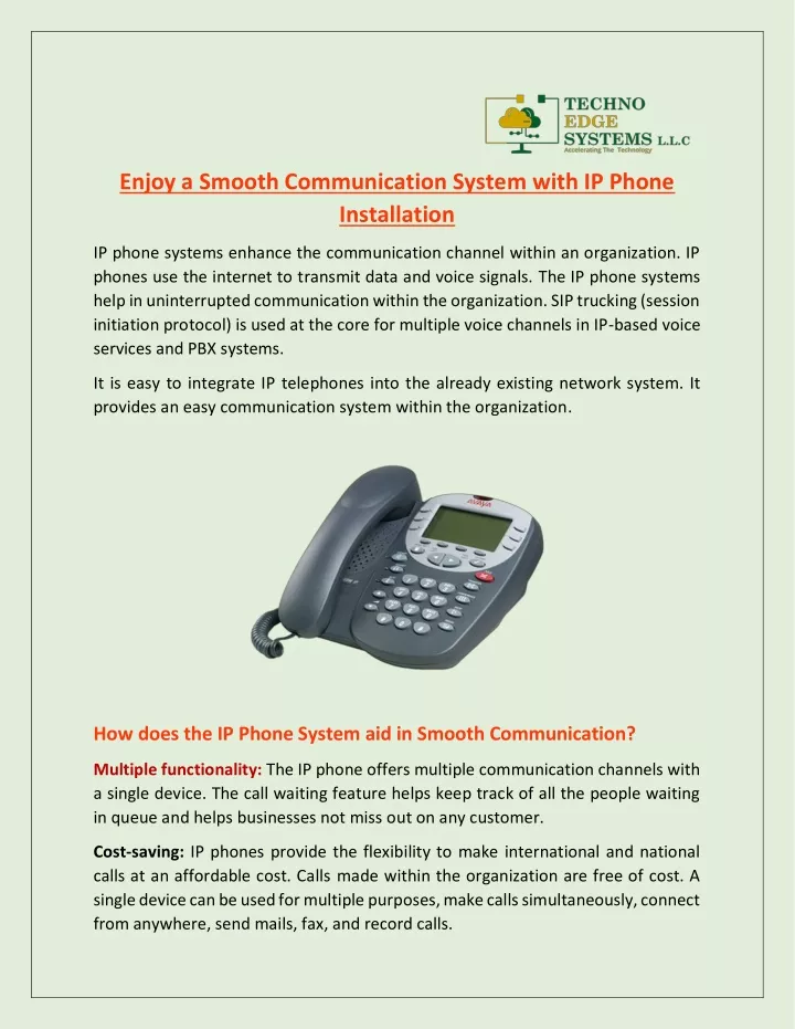 enjoy a smooth communication system with ip phone