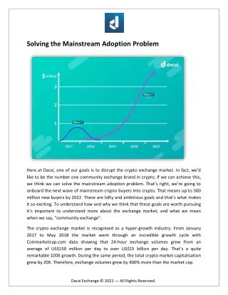 Solving the Mainstream Adoption Problem