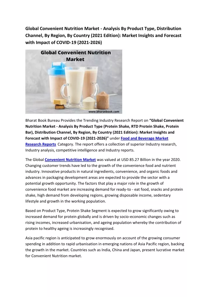 global convenient nutrition market analysis
