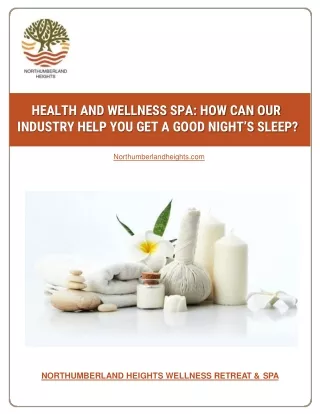 Health And Wellness Spa: How Can Our Industry Help You Get A Good Night's Sleep?