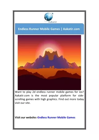 endless runner mobile games aakatir com