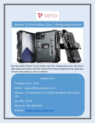 Iphone 12 Pro Holster Case | Venaproducts.com