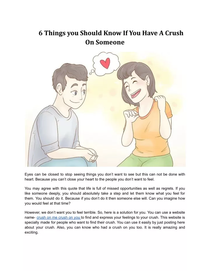 6 things you should know if you have a crush