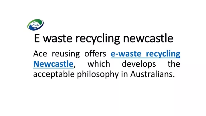 e waste recycling newcastle