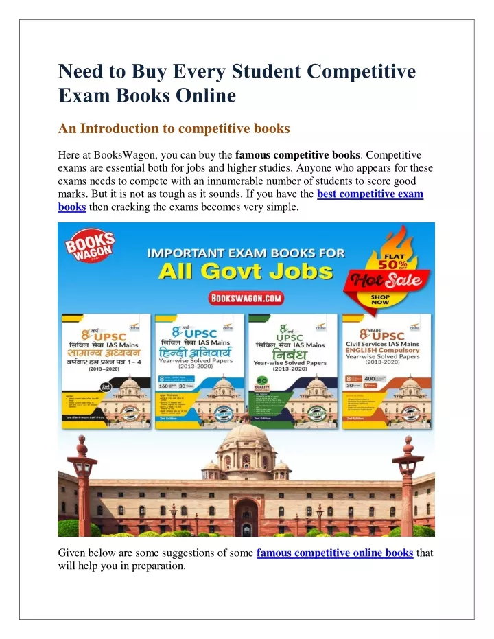 need to buy every student competitive exam books