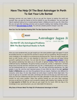 Have The Help Of The Best Astrologer In Perth To Get Your Life Sorted