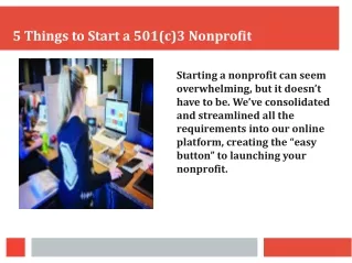 5 Things to Start a 501(c)3 Nonprofit