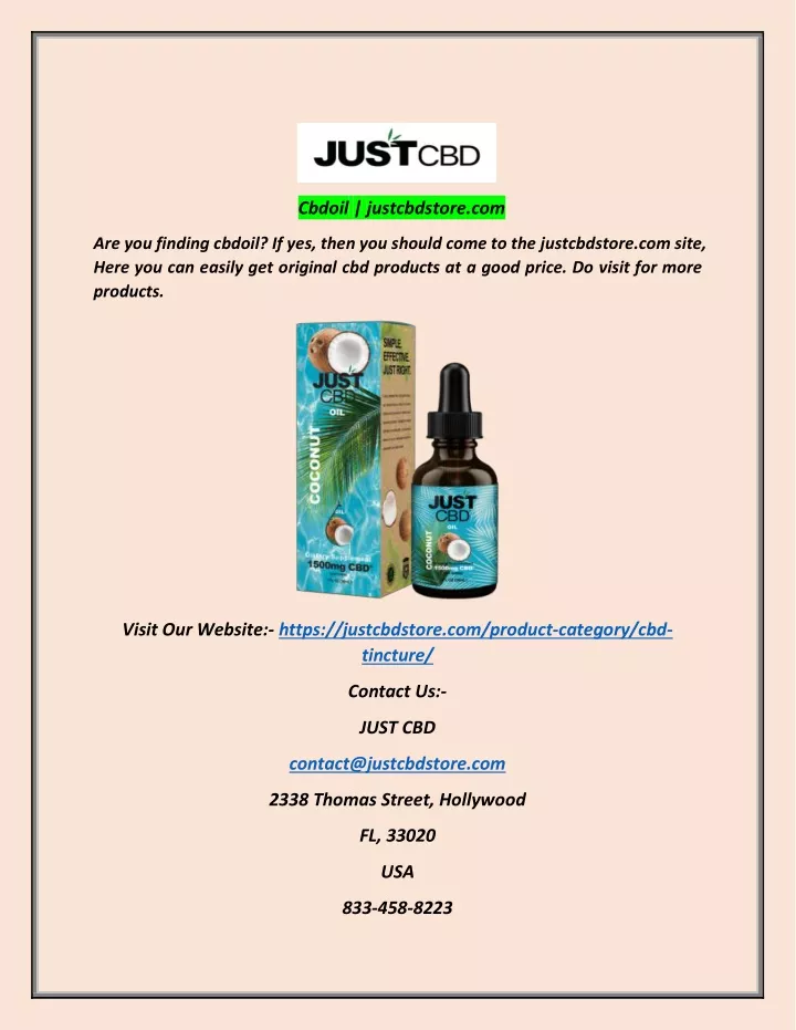 cbdoil justcbdstore com