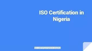 ISO Certification in Nigeria