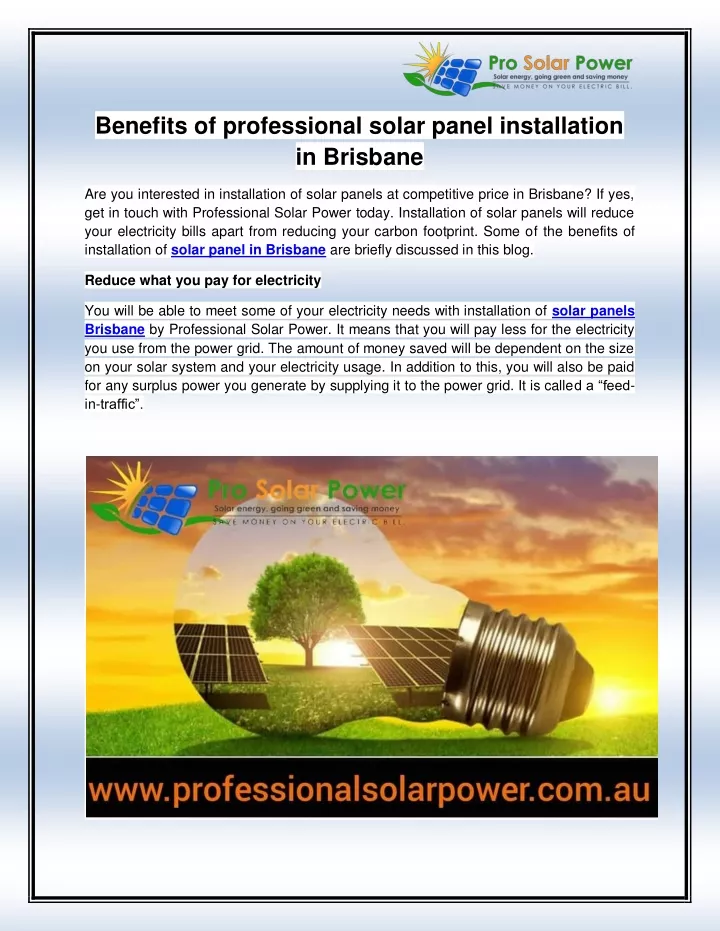 benefits of professional solar panel installation