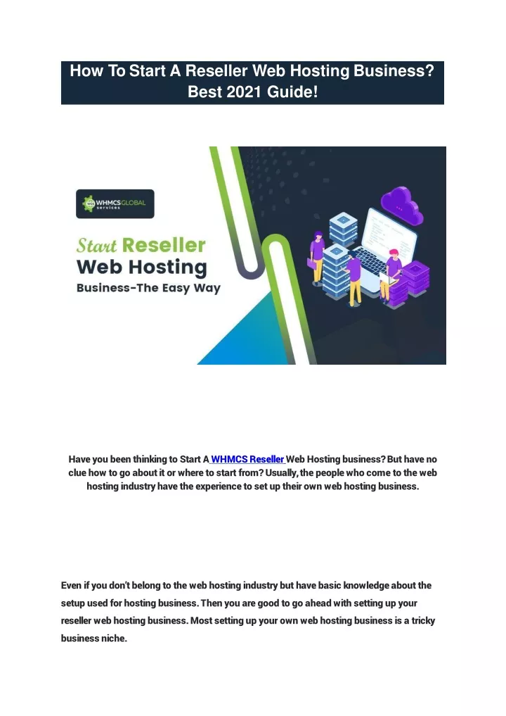 how to start a reseller web hosting business best