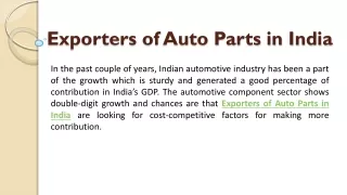 exporters of auto parts in india