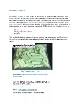 Buy Green Xanax USA