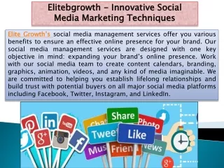 Elitebgrowth - Innovative Social Media Marketing Techniques