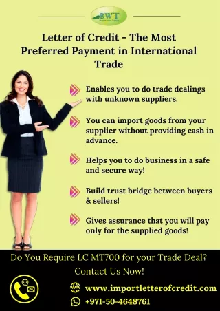 letter of credit the most preferred payment