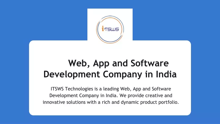 web app and software development company in india