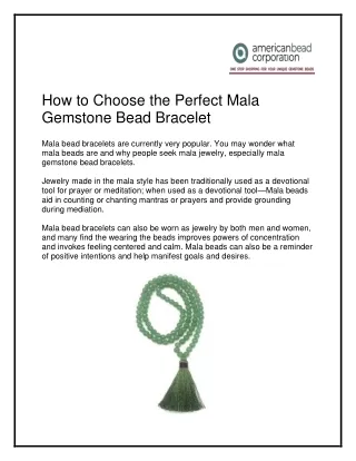 How to Choose the Perfect Mala Gemstone Bead Bracelet